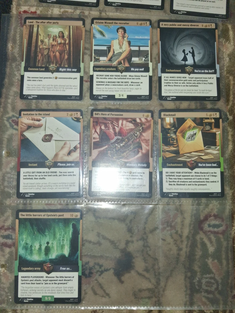 1st Edition Epstien Files Booster Cards + Holos